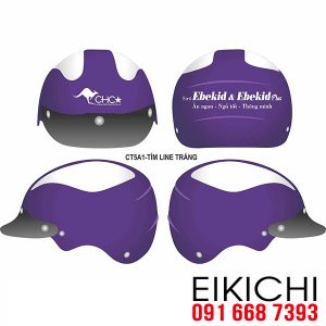In logo lên mũ bảo hiểm quảng bá thương hiệu Siro Ebekidvà Ebekid Plus