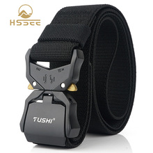 HSSEE 2020 New Elastic Belt Official Genuine Hard Metal Quick Release Buckle Men’s Tactical Belt Men’s Accessories Dropshipping